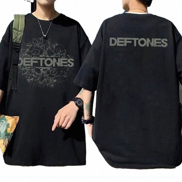 Deftes цветочный взрыв двухсторонний принт футболки мужские панк-рок-группа Fi y2k футболка с коротким рукавом летняя мужская уличная одежда t37E #