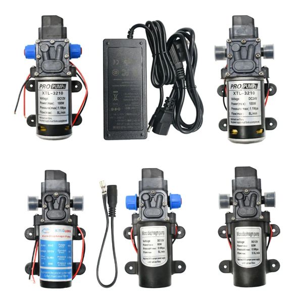 Kit 60W 80W 100W Pompa acqua a membrana ad alta pressione DC 12V 24V Pompa autoadescante Interruttore automatico Strumenti di sistema di irrigazione