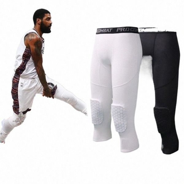 Esportes masculinos 3/4 Calças cortadas acolchoadas Running Leggings Mens Corredores Elastic Compris Sweatpant Futebol Basquete Calças 83hb #