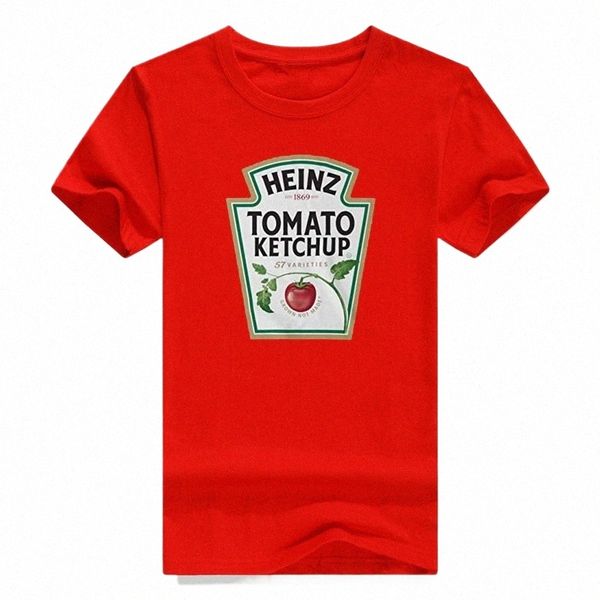 Domates Ketçap Klasik Tişört Deseni 3D Baskı Tees Unisex Fi Giysileri Harajuku Street Giyim Sıradan Üstler Özelleştirilmiş Ürünler M560#