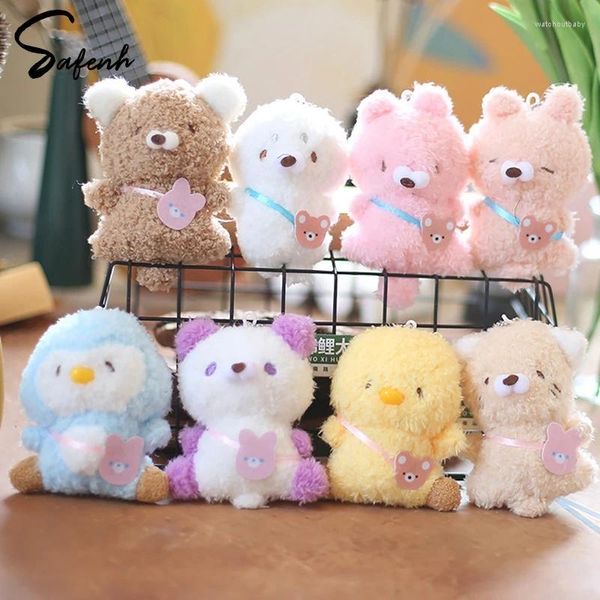 Chaveiros bonito pelúcia pinguim boneca brinquedos chaveiro saco encantos chave pingente decorações kawaii macio anel de pelúcia para meninas crianças presentes