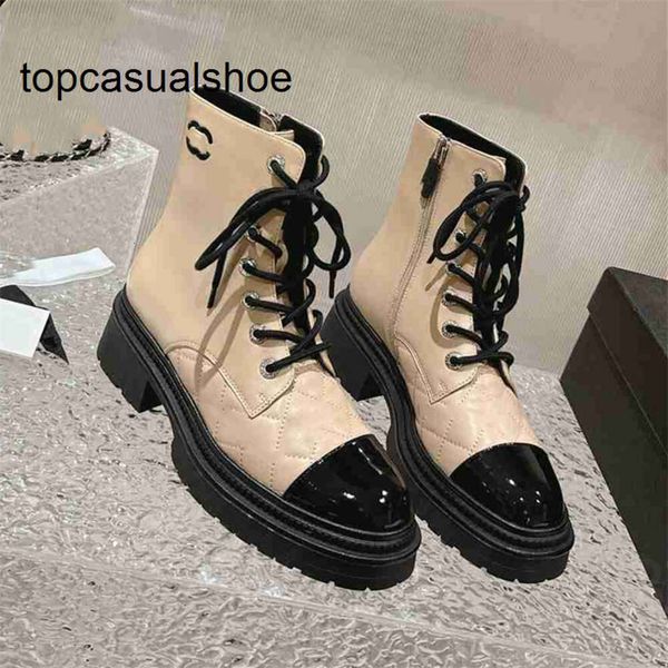 Channeles CF Design Boots Luxury Women Business Work Coremerable Fashion Anti Slip Knight Boots Martin Boots Casual Sock Boots 09-07