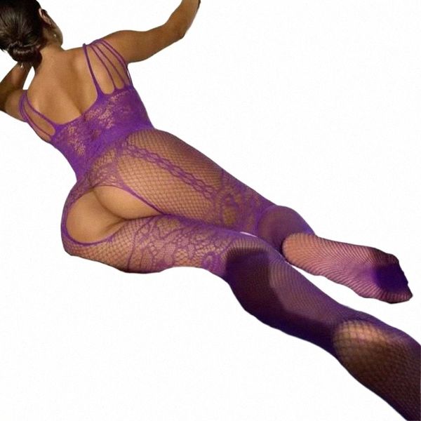 bdage Body erotico Stretch con apertura sul cavallo Lingerie sexy porno Bodystockings per le donne Sex Sling Halter Backl Set di biancheria intima 018m #