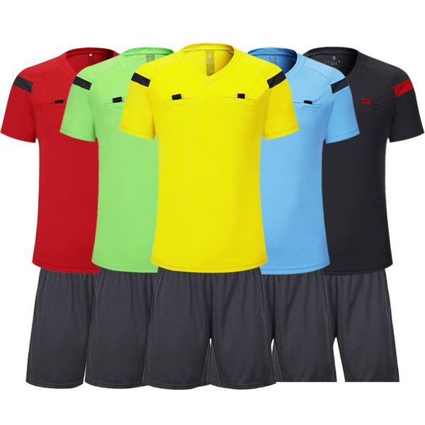 Altri articoli sportivi Maglia da calcio Shinestone Uniforme da arbitro da uomo professionale Pantaloncini tailandesi Set Tute da calcio 230907 Drop Delive Otw6R