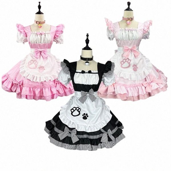 Sexy Maid Cosplay Trajes Anime Doce Gato Menina Saia Preto Branco Rosa Bonito Lolita Dr Carnival Party Apr Waitr Outfits G0pU #