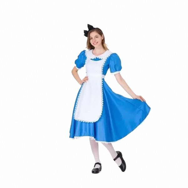 New Adult Alice in Wderland Cosplay Anime giapponesi Cameriera Vestiti Costumi Halen per le donne w7Of #