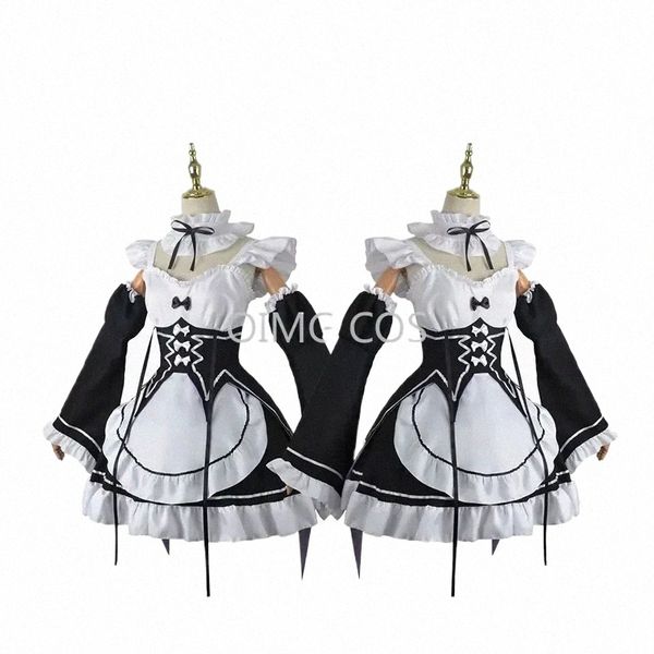 Ram / rem Cosplay Re: zero Kara Hajimeru Isekai Seikatsu Trajes Dr Headdr Party Suit Anime Maid Dr Costume P2Il #