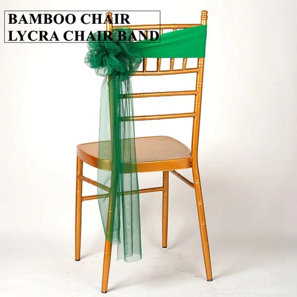 Schärpen, 20 Farben, Chiavari-Lycra-Stuhlband mit transparenter Organza-Schärpe, Krawattenschleife für Hochzeitsbankett-Dekoration