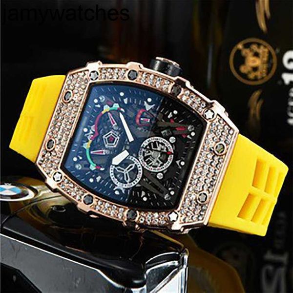 Relógio de pulso luxuoso Rakish Richarsmill para homem Rms 50-03 Relógio masculino europeu incrustado com diamantes moda esportiva em formato de balde não mecânico estilo de alta qualidade
