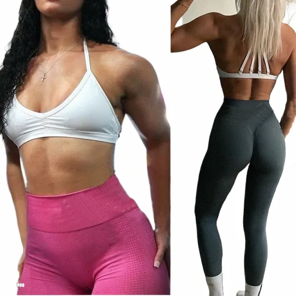 2024 Pad Nyl Fitn High Impact Strap Gym Sport Bra Donna Quick Dry Crop Top Push Up Allenamento Running Active Crop Tops Shirt S1XP #