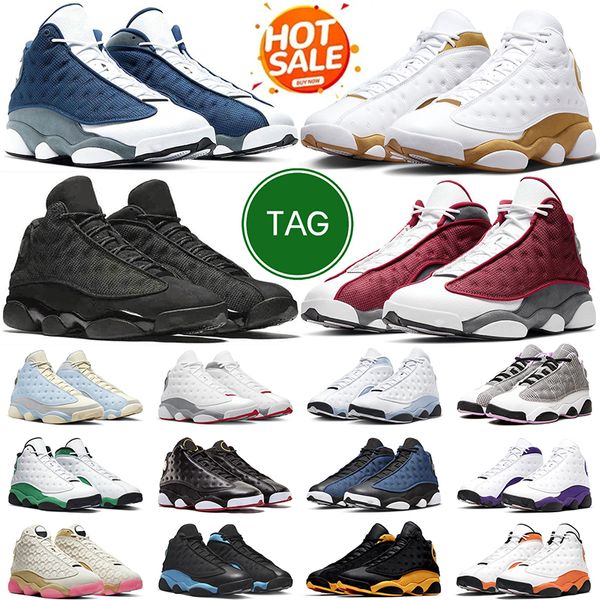 Designer 13s Flint Homens Basquete Sapatos Flint Black Cat Celestine Azul Cinza Trigo Criado Houndstooth Cap e Vestido Reverse Ele Got Game Royal Sports Mens Trainer Sneaker