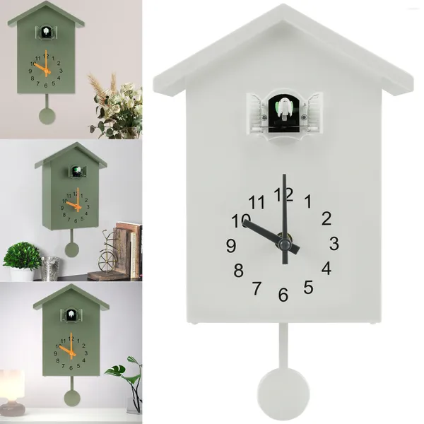 Настенные часы с кукушкой с химерным звуком, маятником, птичьим домиком, на батарейках, украшение для дома, гостиной, кухни