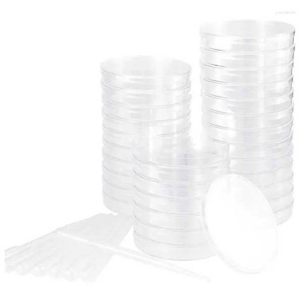Placas YO-Petri Dish Set com tampas Petri 100 Pipetas de transferência de plástico (3Ml) Kit para projetos de feiras de ciências escolares