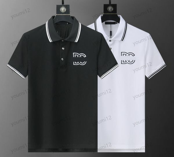 Polos masculinos camisa de lapela para homens verão algodão topos designer fino ajuste camisas bordadas carta roupas masculinas tamanho asiático m a 3xl