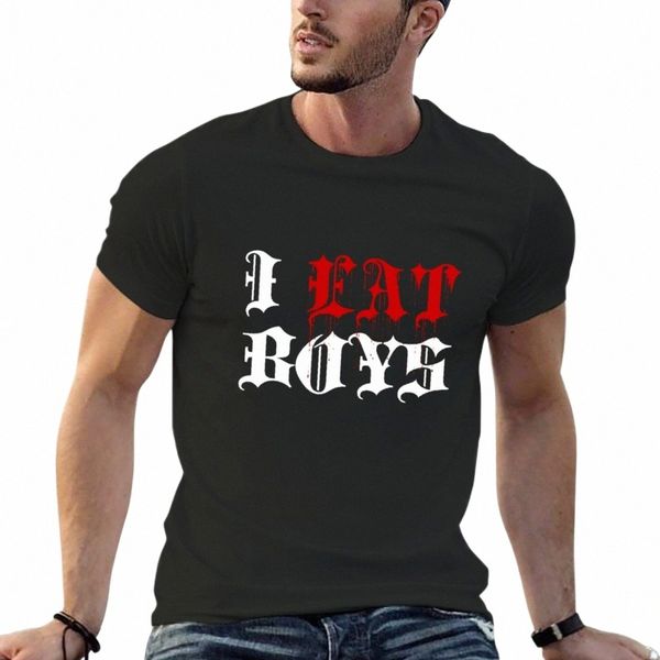 I Eat Boys T-shirt camicie grafiche tees vestiti carini neri personalizzati semplici magliette da uomo F0oI #