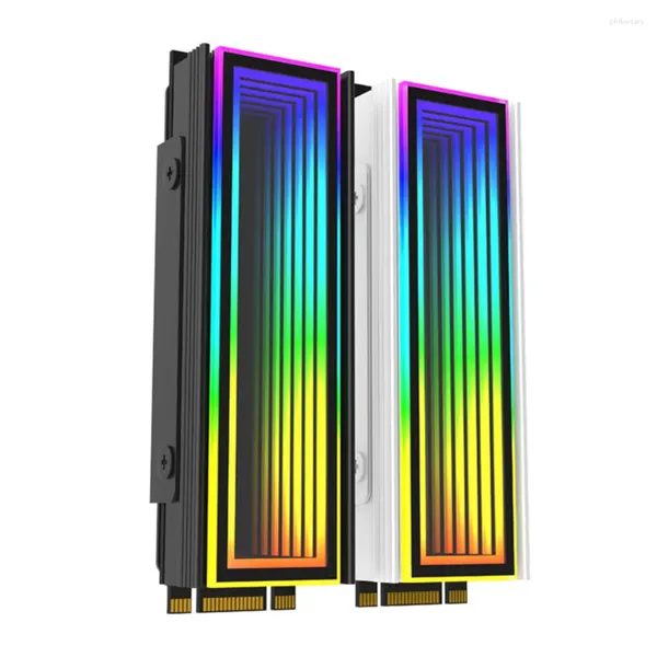 Computerkühlungen M.2 Nvme SSD Kühler 5V 3PIN ARGB Solid State Festplatte Aura Sync Aluminiumlegierung Hitzebeständigkeit für 2280
