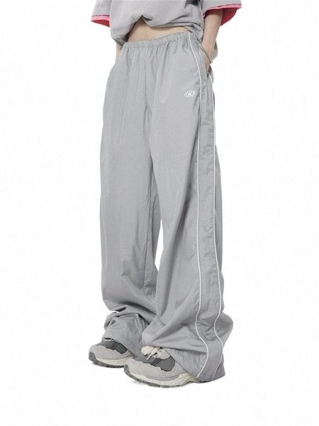 Deeptown Y2K Gorpcore Серые спортивные брюки Женская уличная одежда Хип-хоп Темно-синие спортивные брюки Негабаритные винтажные спортивные штаны Kpop P4aS #
