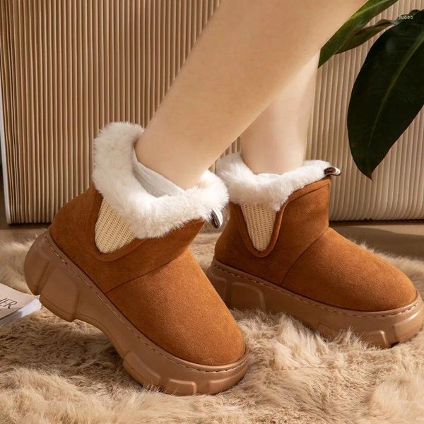 Chinelos chegada inverno sapatos quentes feminino algodão interior sola grossa antiderrapante calçado de pelúcia macia senhoras casa botas de neve