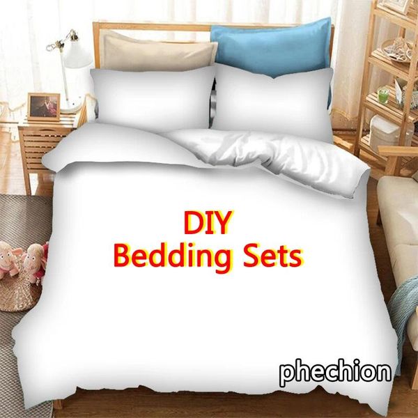 Set di biancheria da letto Phechion Fashion Set di stampa 3D fai da te Copripiumini Federe Piumino in un pezzo K618