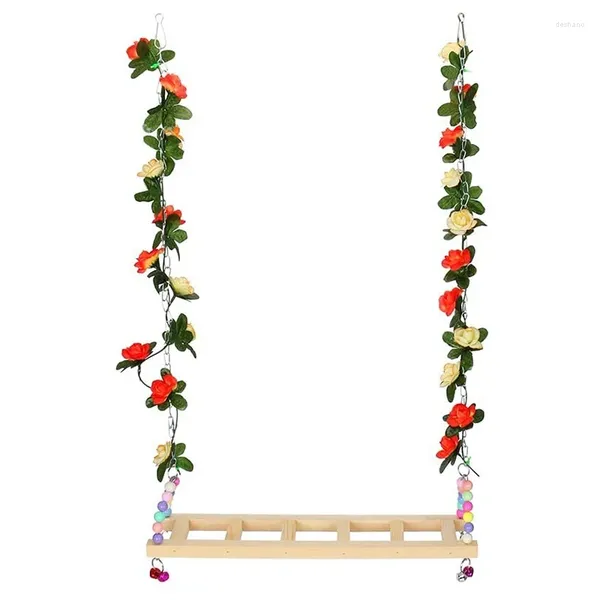 Outros suprimentos de pássaros YO-Chicken Parrot Swing Toy Natural Wood Bridge Chicken Pet Stand Coop para