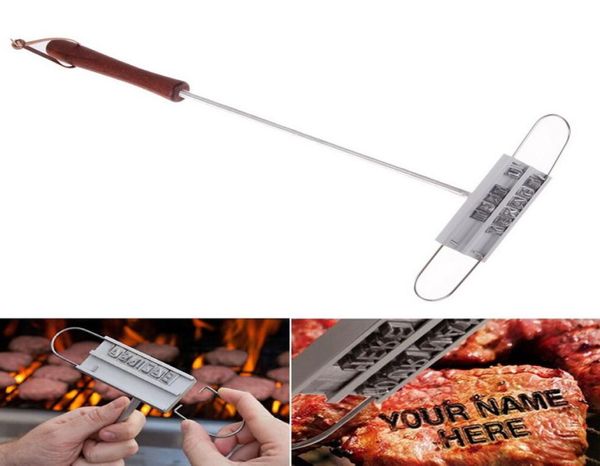 Ferro da stiro per barbecue con 55 lettere variabili, bistecca di carne, hamburger, barbecue, accessorio per feste8762708