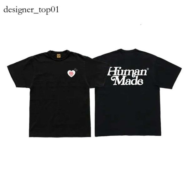 Human Make Japanische trendige Marke Herren-Designer-T-Shirts, locker sitzend, mit Schwefel-Baumwolle, Eisbär, Ente, niedlicher Tier-Buchstabendruck, Baumwolle, von Menschen hergestelltes Hemd 7872