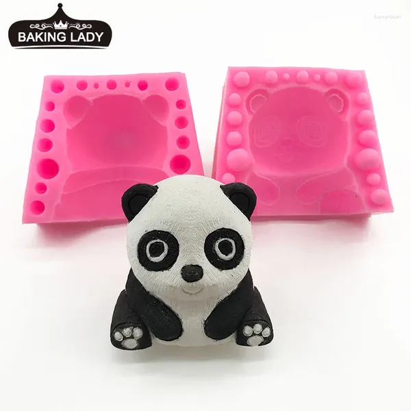 Stampi da forno Grande stampo in silicone panda tridimensionale Torta mousse Gelato al cioccolato Pentola in gesso