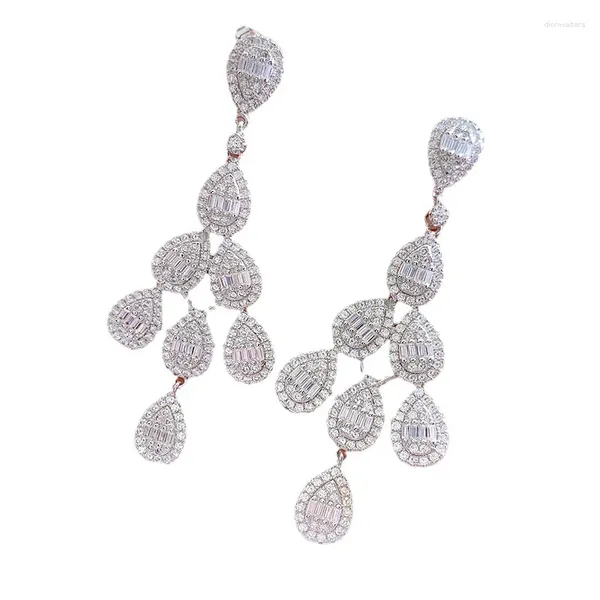 Brincos de parafuso prisioneiro s925 prata orelha studs em forma de pêra retalhos luxo incrustado feminino gota de água versátil brinco jóias