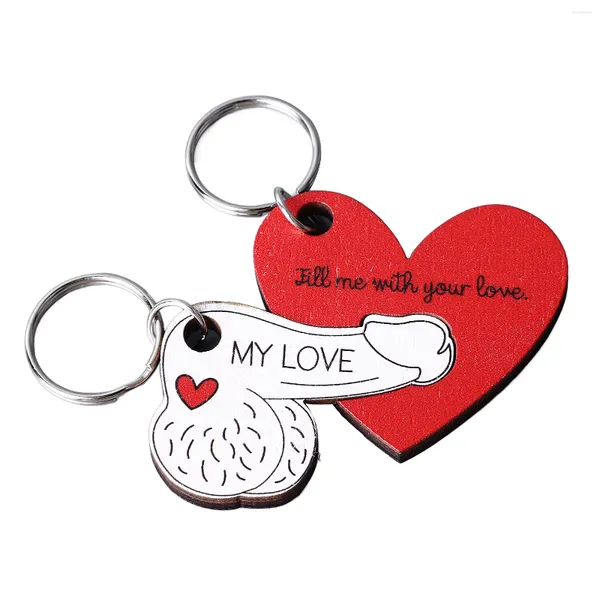 Depolama Çantaları Sürpriz Parodi Anahtar Halkası Anahtarlık Ahşap Taşınabilir Sevgililer Günü Hediyesi