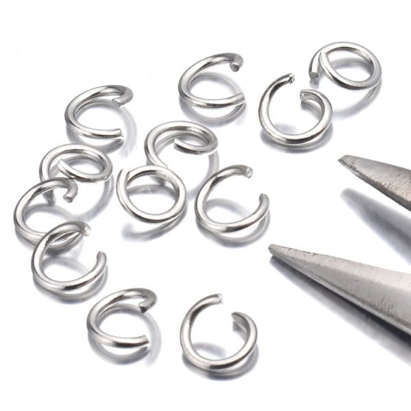1000 pçs / lote ouro prata aço inoxidável anéis de salto aberto 4 5 6 8mm anéis divididos conectores para diy ewelry descobertas making277u