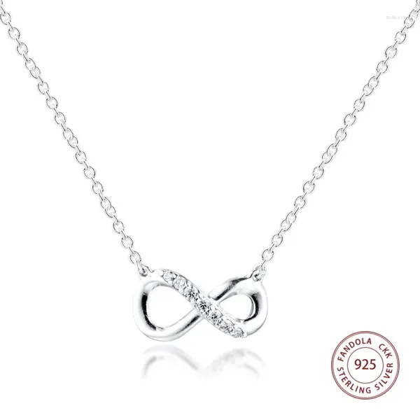 Catene scintillanti Infinity Collier Pendenti della collana Collane a catena in argento sterling 925 per le donne Commercio all'ingrosso di gioielli di moda
