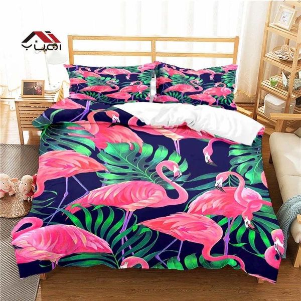Bettwäsche -Sets Flamingo Animal Muster Duvet Cover Set für Aldult Kids Bed Game Quilt Tröster