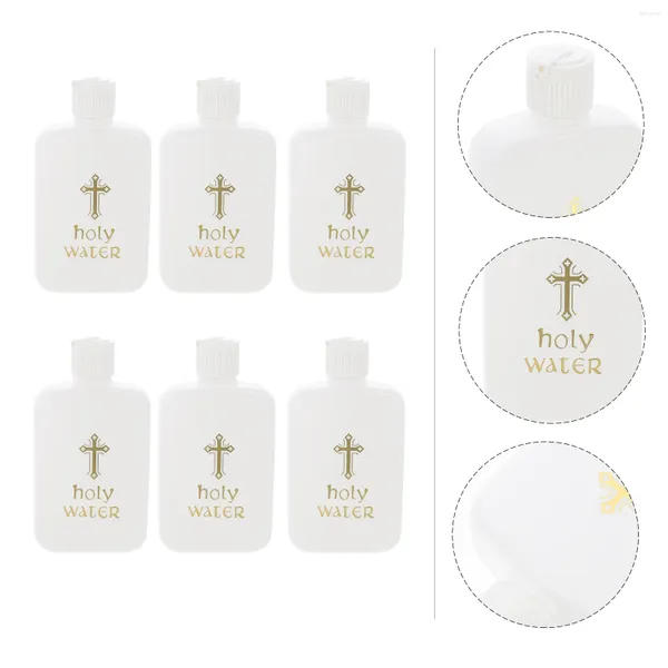 Vasos 6 Pcs Cross Design Garrafas de Água Benta Recarregáveis ​​Recipientes de Igreja para Batismo e Exorcismo Fontes de Festa (