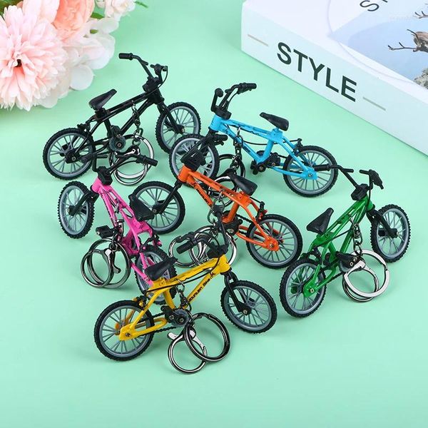 Chaveiros 1 PC Mini Liga Modelo Bicicleta Chaveiro Diecast Metal Dedo Mountain Bike Bag Pendente Chaveiro Brinquedo Presente