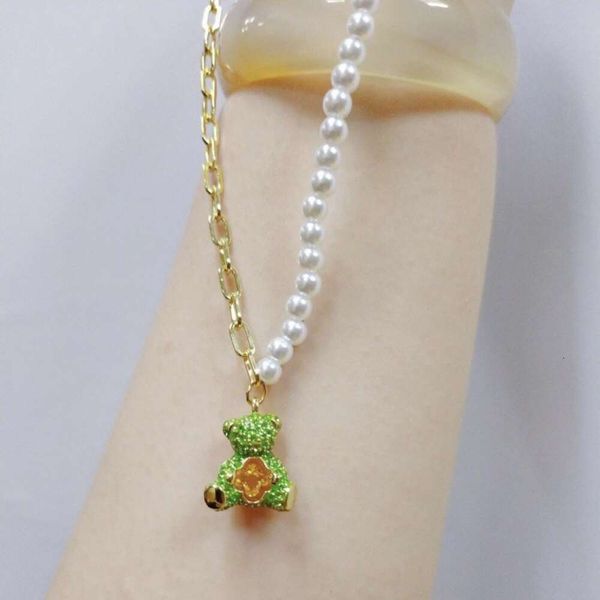 Ювелирное ожерелье Swarovskis, высокая версия, ожерелье с плюшевым мишкой, женское полное бриллиантовое ожерелье, женский жемчужный элемент, цепочка с воротником плюшевого мишки, женская
