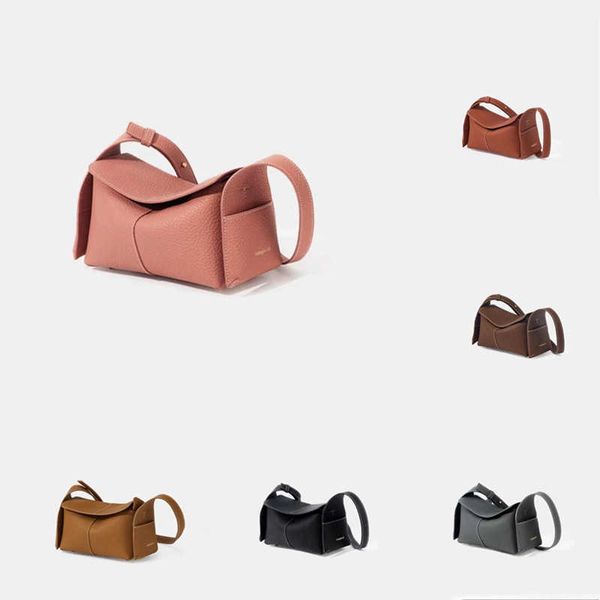 Songmont Song Series Series Mini Eave Bag для осени и зимы Новая подлинная кожаная универсальная сумка с одно плечо.