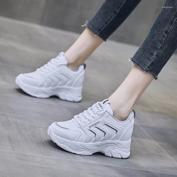 Casual Schuhe Shos Für Frauen Turnschuhe Schönen Frühling Interne Erhöhung Weiß Plattform Damen Mode Sport Zapatos De Mujer