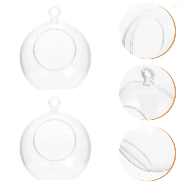 Titulares de vela 10 PCs Decoração de natal Bola suculenta plantas suculentas ornamentos preenchidos Bolhas plásticas Globo Clear Crafts Tree