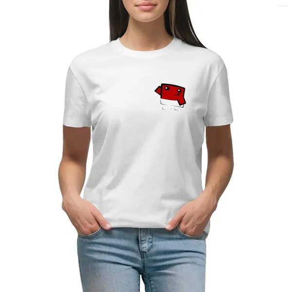 Polos femininos Super Meat Boy (no bolso) camisetas Tops Hippie roupas camisetas para mulheres ajuste solto