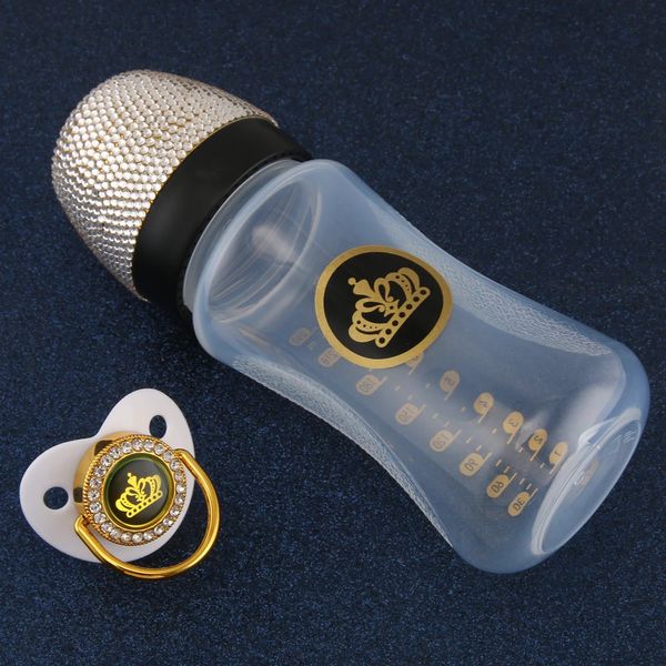 Biberon de Lujo Bling Born Baby Bartle Bottle Botting Enferming Design Anti-Choke BPA grátis 240ml 8oz 240328