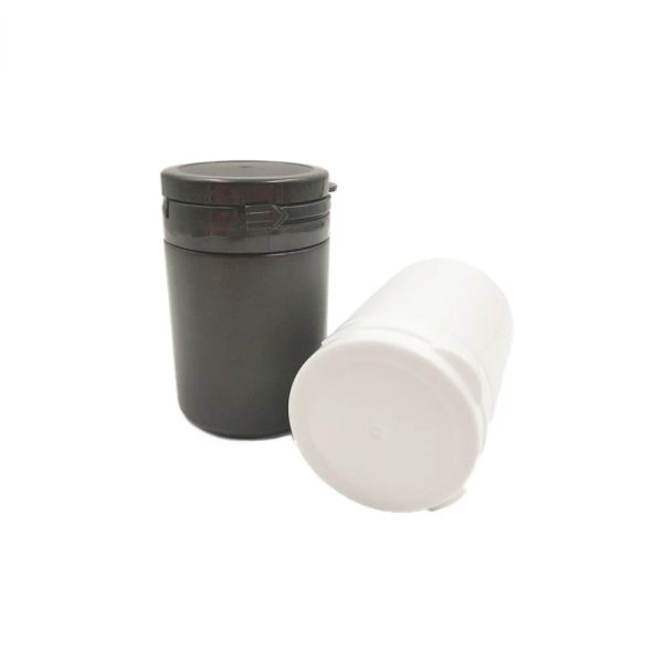 Polijsters 52 flaconi per pillole mediche in HDPE bianco/nero da 60 ml con tappo ad anello per pillole, capsule, flaconi in polvere solida