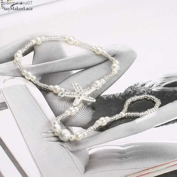 Cavigliere Bracciale castoro da donna sexy adatto per ragazze Bracciale gioielli con perle bohémien Bracciale con catena di perline Sandali a piedi nudi Gioielli da sposa L2403