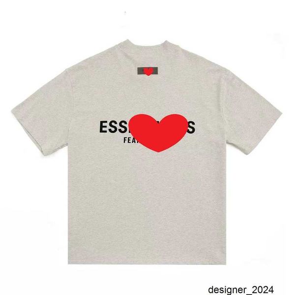 Designer Korrekte Version ESS Koreanische Version OS Lockeres lässiges Silikon-Buchstaben-Kurzarm-Trendy-Klassiker-Freizeit-T-Shirt für Männer und Frauen ZFJQ