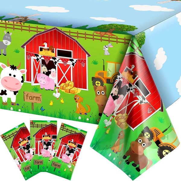 Album 1 pc Farm Tele Party Forniture Farm Animals Pig Cow Sheep Tema Partito Birthday Party Decorosa tavolo da tavolo da tavolo da tavolo da tavolo