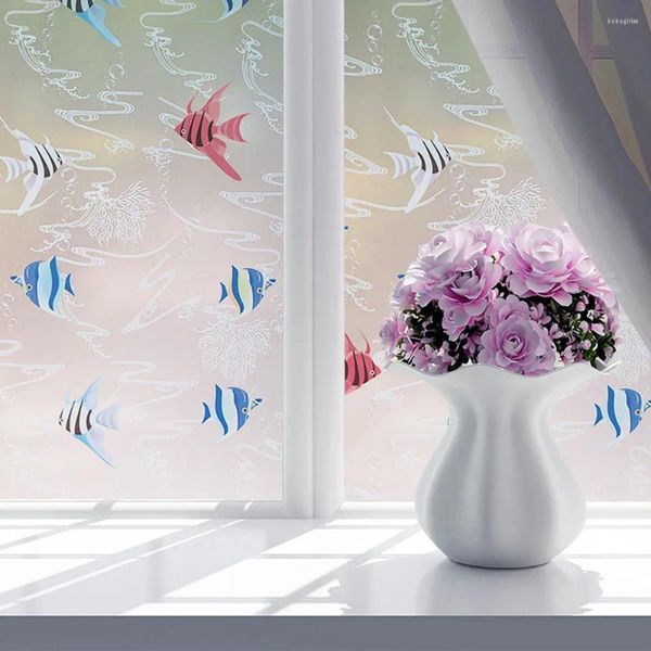 Fensteraufkleber 60 200 cm 8 Stile PVC Wasserdichter Klebeglasaufkleber Badtürfolie Blume Selbstklebende Privatsphäre Heimdekoration