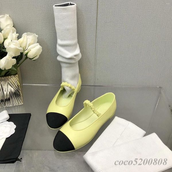 Casual Schuhe Frühling Herbst Frauen Mode Seide Echtes Leder Ballerinas Mary Janes Runde Kappe Elastische Band Frau Faulenzer