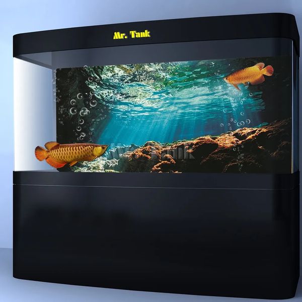 Pôster de fundo de aquário autoadesivo sob água luz coral paisagem tanque de peixes fundos acessórios adesivo 240314