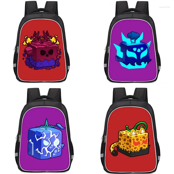 Sacos de armazenamento Blox Frutas Mochila Crianças Saco Escola Mochila Lápis Caso Conjunto Pencilbag Bookbag Pencilcase Aniversário Presente de Natal