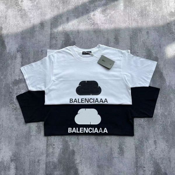 Baleciaga Designer-Luxus-Blenciaga-Klassiker-T-Shirt mit Brustbuchstaben, bedruckt, für Herren und Damen, Balengiaga-Oberteil, Sommer, atmungsaktiv, High Street, lockeres T-Shirt