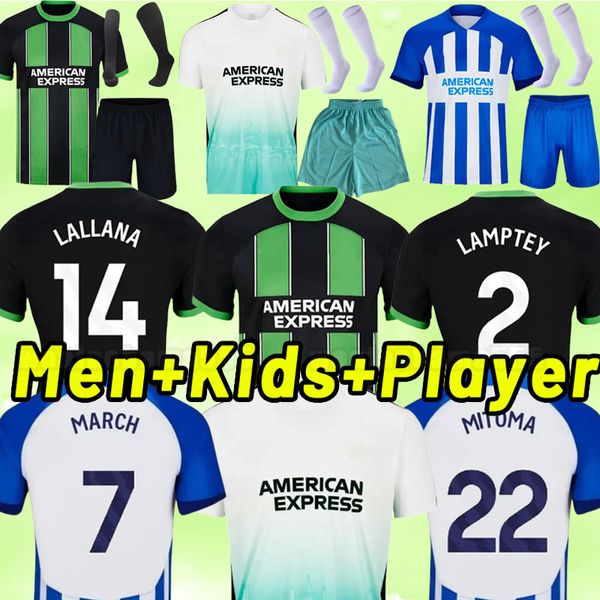 23 24 Maglie da calcio Cucurella Maupay Webster Trossard March Mac Allister Mwepu Connolly Moder 2023 Away Men Shirt Football Dimensioni S-4xl uomini bambini adulti